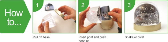 Snow & Glitter dome assembly