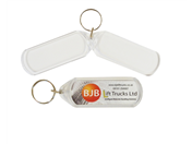 Lozenge D2 Blank Keyring. Unique shape makes it stand out.