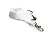 20mm Flat Polyester Lanyard white