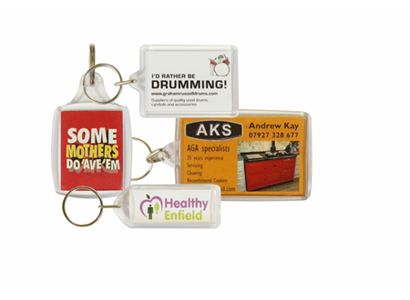 Cheap blank promotional key rings printed and assembled