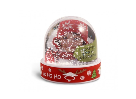 Festive photo insert snow dome for fund raising, promotions and profit