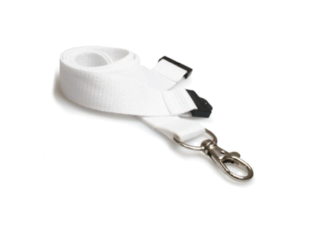 20mm Flat Polyester Lanyard white