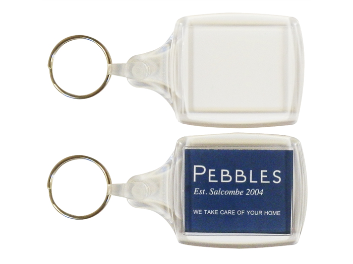 S6 Clear 32x40mm Insert Key Rings Blank