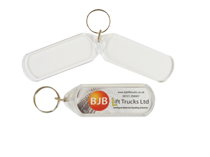 Lozenge D2 Blank Keyring. Unique shape makes it stand out.