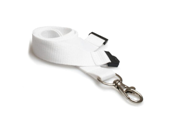 20mm Flat Polyester Lanyard white